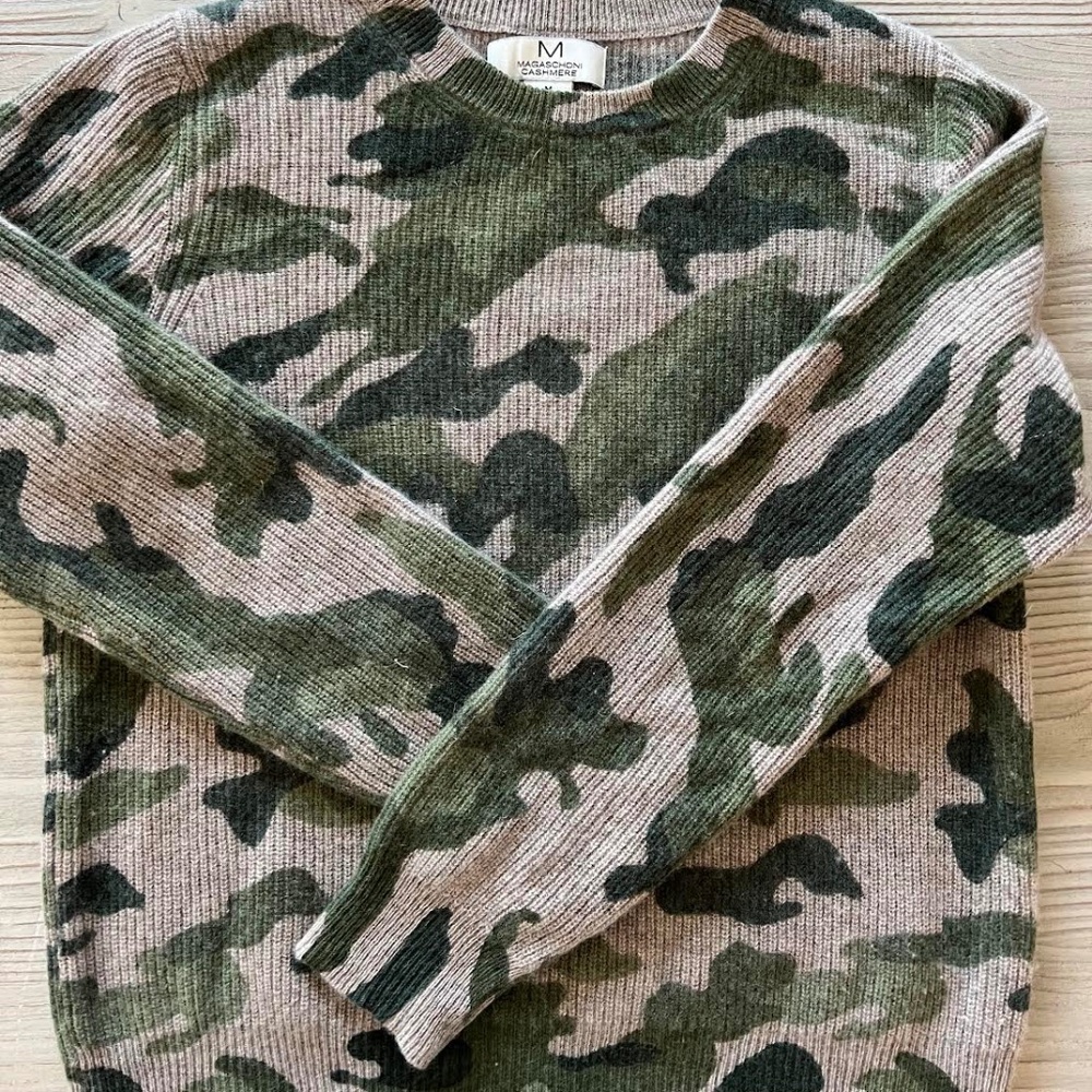 Magaschoni Cashmere Women's Camo Sweater M